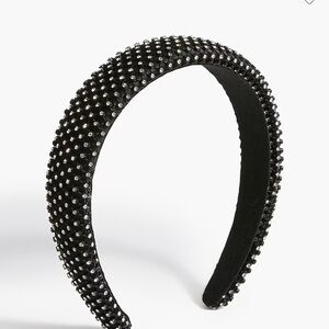 J. Crew Factory Black and Silver Studded Headband